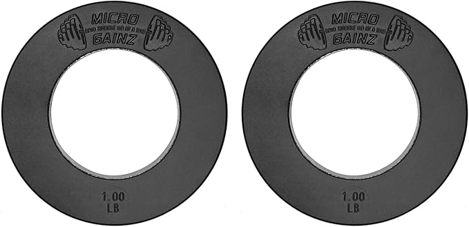 Micro Gainz Calibrated Fractional Weight Plate Set of 2 Plates, Choose Set (.25LB-1.25LB), Designed for Olympic Barbells for Strength Training & Micro Loading Bar Weights, Made in USA-StrideForce Fitness