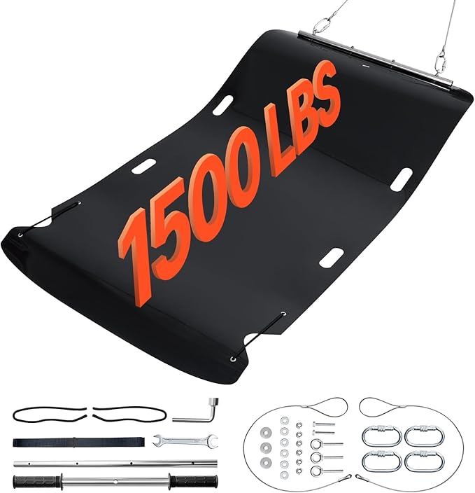 VEVOR Yard Drag Sled, 90 x 46 in, 1500lbs Heavy Duty Utility Sled, HDPE Drag Glider with Ropes & Pull Cables, Hand & Vehicle Use Game Hauler for Firewood Ice Fishing,Compatible with ATVs UTVs Tractors-StrideForce Fitness