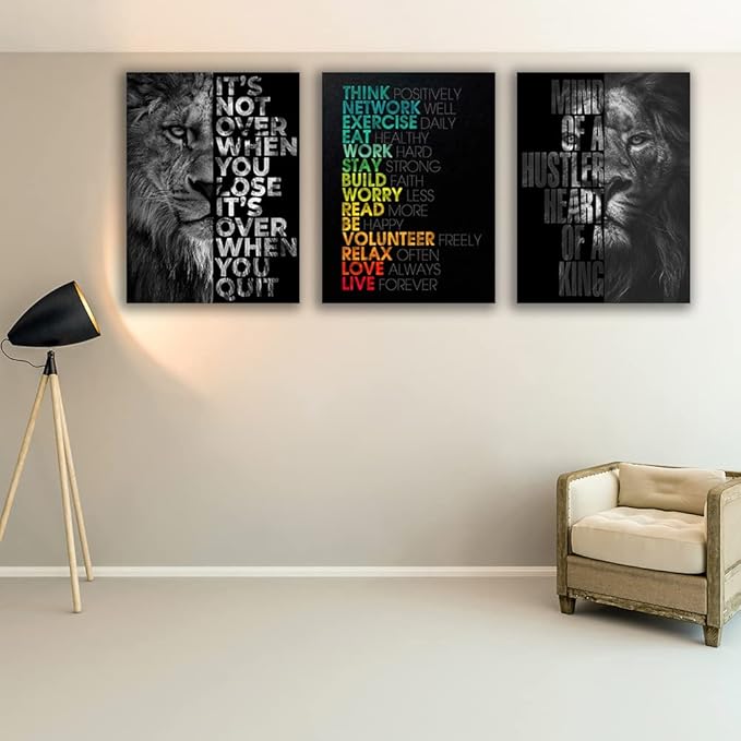 Motivational Canvas Painting Wall Art Execution Grind Hustle Inspirational Wall Art Success Entrepreneur Poster Positive Quotes Wall Poster Framed for Home Office Wall Decor[36''Wx 16''H]-StrideForce Fitness