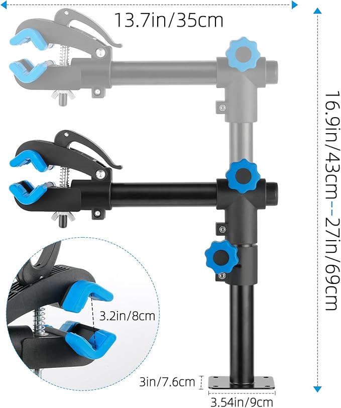 Urban Deco Bike Repair Stand Bench Mount Bike Stand Wall Mounted Bike Work Stand Bicycles Maintenance Rack Bike Clamp for Road Bike,Road Mountain Bike(27 inch)-StrideForce Fitness
