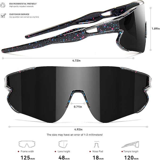 Kids Baseball Sunglasses for Boys Girls Youth Softball Cycling Sports Sunglasses UV400 Protection Age 5-12-StrideForce Fitness