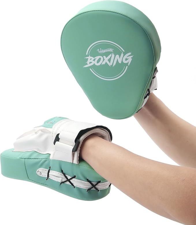 Valleycomfy Boxing Curved Focus Punching Mitts- Leatherette Training Hand Pads-StrideForce Fitness