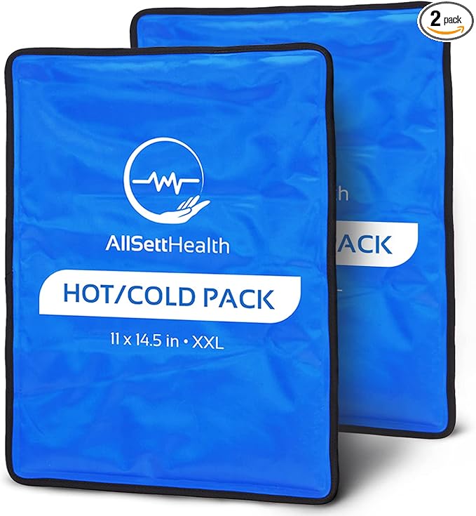 Reusable Ice Packs for Injuries Reusable | 11" x 14.5" - 2 Pack XL | Hot & Cold Pack | Large Ice Pack for Back Pain Relief, Flexible When Frozen | Cold Compress for Back, Knee, and Shoulder Injuries-StrideForce Fitness