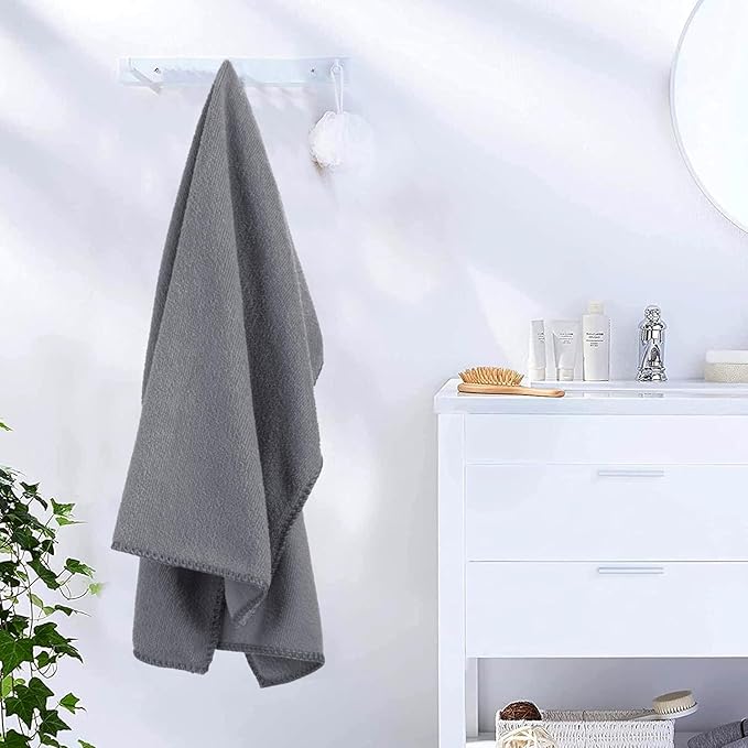 JML Microfiber Towels, Bath Towel Set 4 Pack, 27" x 55" - Super Absorbent, Fast Drying Bathroom Towel for Hair, Swimming, Fitness, Sport, Yoga -Grey-StrideForce Fitness