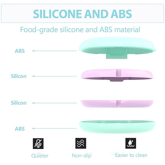Retainer Case, Slim Aligner Cases for Invisalign, Mouthguard Case with Removal Tools& Aligners Chewies& Brush, Removable Inner Tray Silicone for Easy Cleaning (Green)