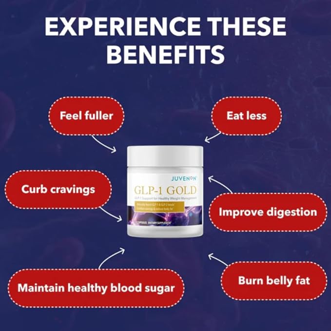 Juvenon GLP-1 Gold™ – Metabolic Support Supplement with CQR-300® & Eriomin™ – Helps Maintain Healthy Weight, Energy & Nutrient Metabolism – 30 Capsules-StrideForce Fitness