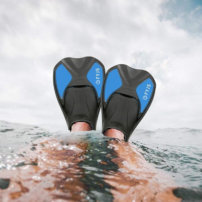 FYJS Short Swim Fins with Comfortable Full Foot Pocket Travel-Size for Snorkeling and Scuba Diving-StrideForce Fitness