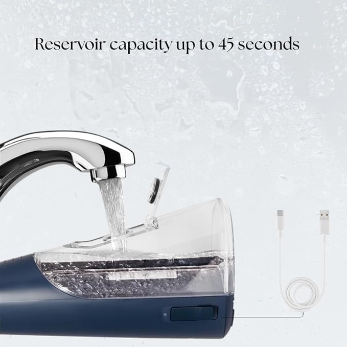 HydroAdvance Cordless Water Flosser for Teeth & Gums | Rechargeable Portable Oral Irrigator for Braces & Travel | Pulse Cleaning with 2 Flossing Tips | Waterproof Dental Care Device (Blue)