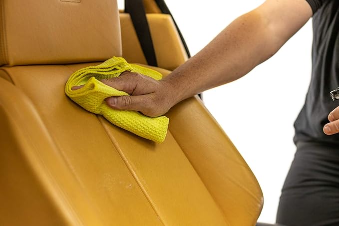 The Rag Company - Standard Waffle Weave Microfiber Towels (3-Pack) Detailing, Window, Glass and Drying, Wax & Polish, Lint-Free, Streak-Free, 370gsm, 16in x 16in, Yellow-StrideForce Fitness