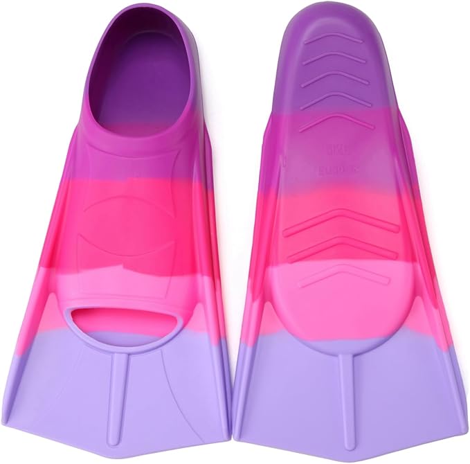 Kids Swim Fins,Short Kids Fins Youth Swimming Flippers for Lap Swimming Training for Children Girls Boys Beginners-StrideForce Fitness