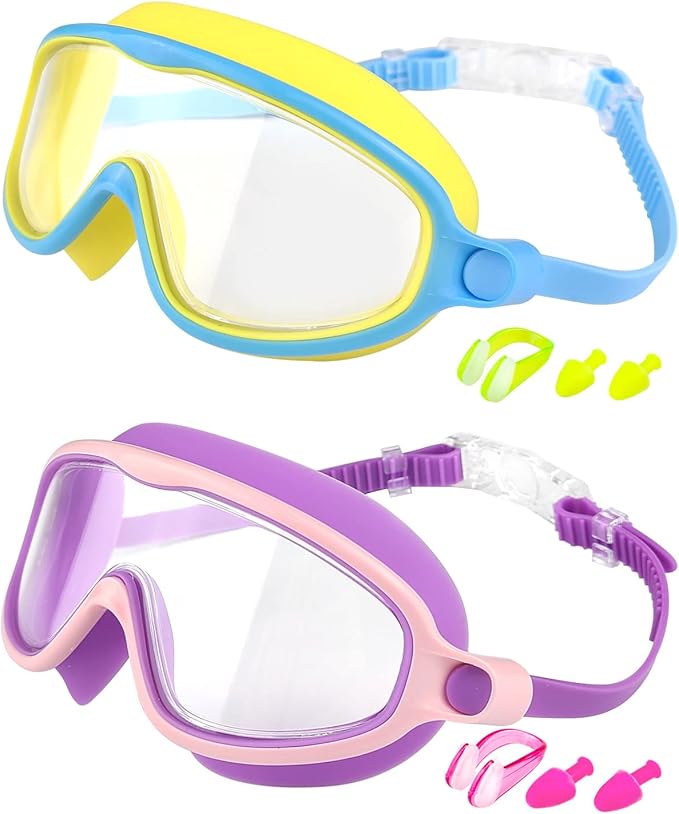Rantizon Swim Goggles 2 Pack, Wide View Anti Fog&UV Swimming Goggles for Audlt, No Leaking Swim Glasses for Men Women Kids-StrideForce Fitness