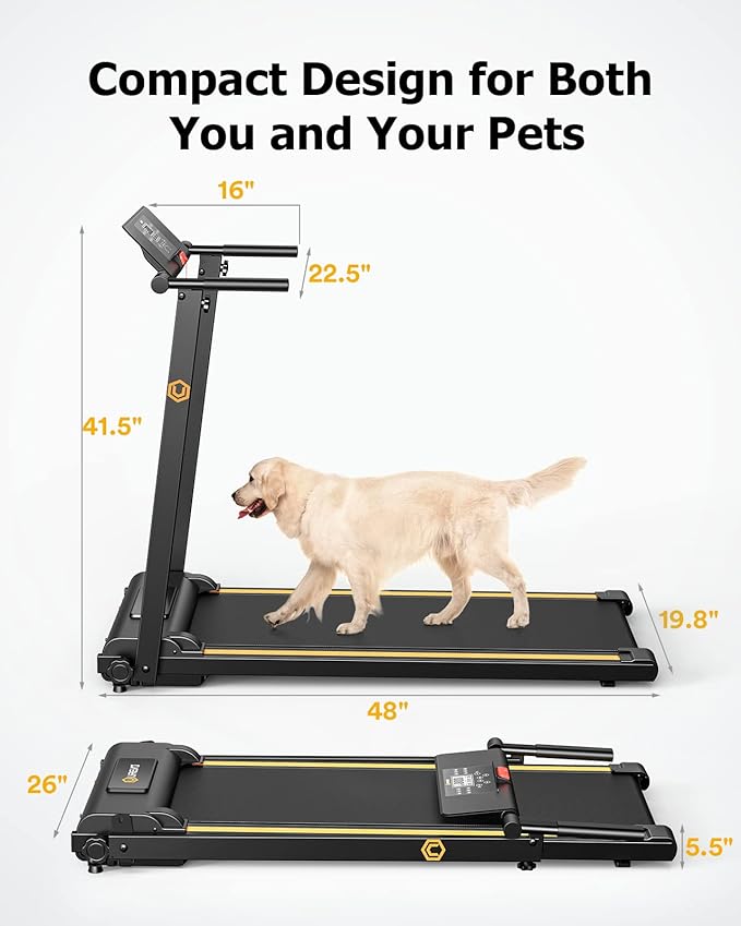 UREVO Treadmill with Desk Workstation, Walking Pad Treadmills for Home Office, Under Desk Compact Design Treadmill with HIIT Programs, Remote Control, LED Display-StrideForce Fitness