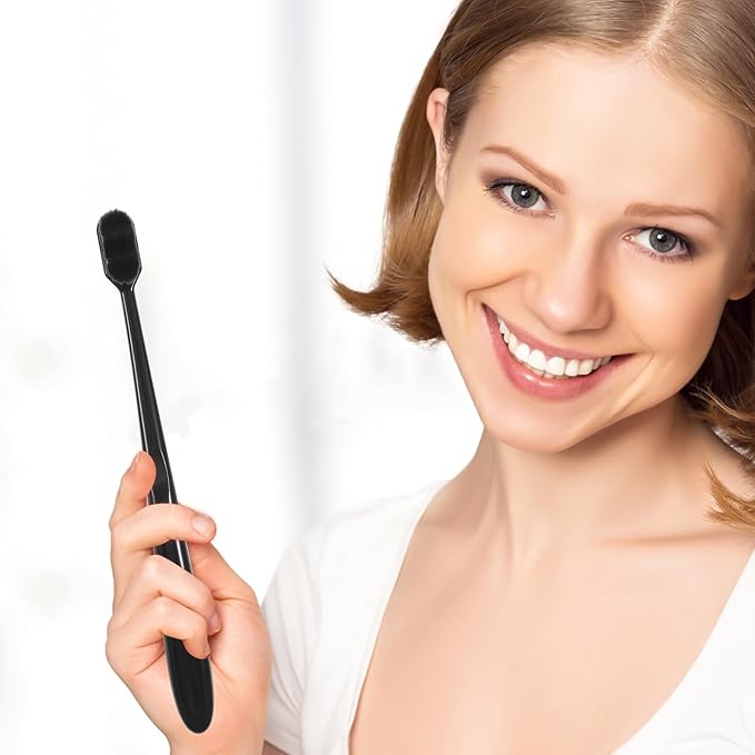 Soft Bristle Toothbrushes for Adults and 4pcs Extra Soft Bristles Black Handle Wave Design Travel Manual Toothbrushes for Sensitive Gums and Daily Oral Care Random Random Color