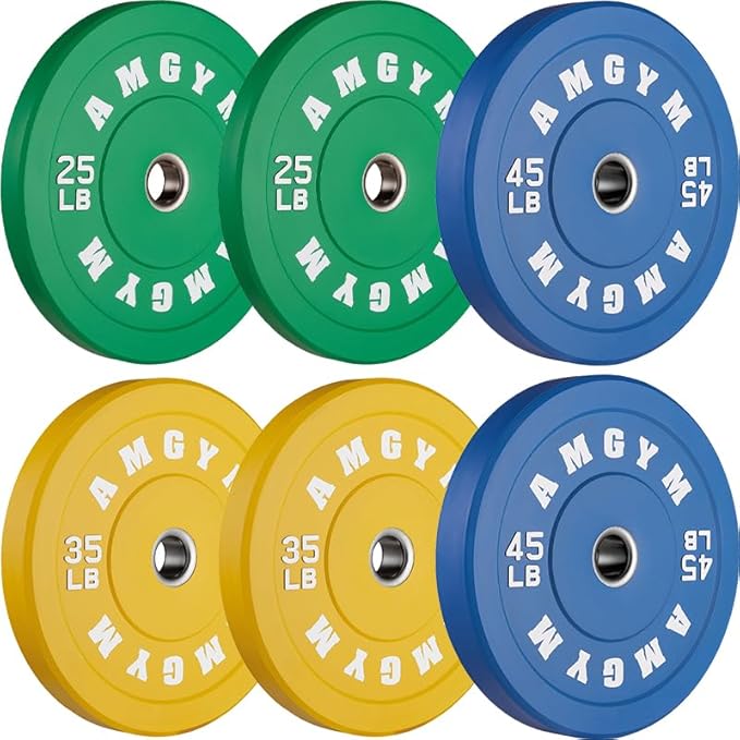2 Inch Bumper Plates，10-500lbs，Barbell Rubber Olympic Weight Plates Set for Home Gym, Strength Training & Weight Lifting, Multiple Options Colors-StrideForce Fitness