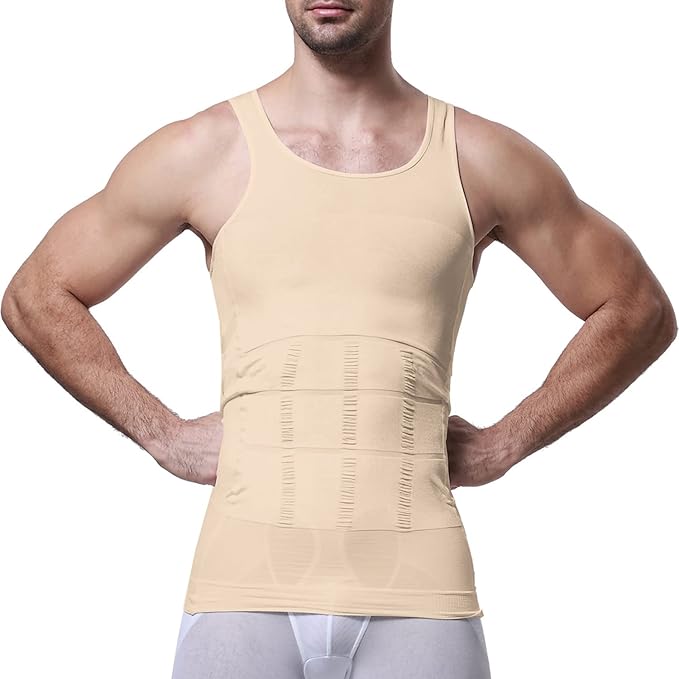GKVK Mens Slimming Body Shaper Vest Shirt Abs Abdomen Slim-StrideForce Fitness