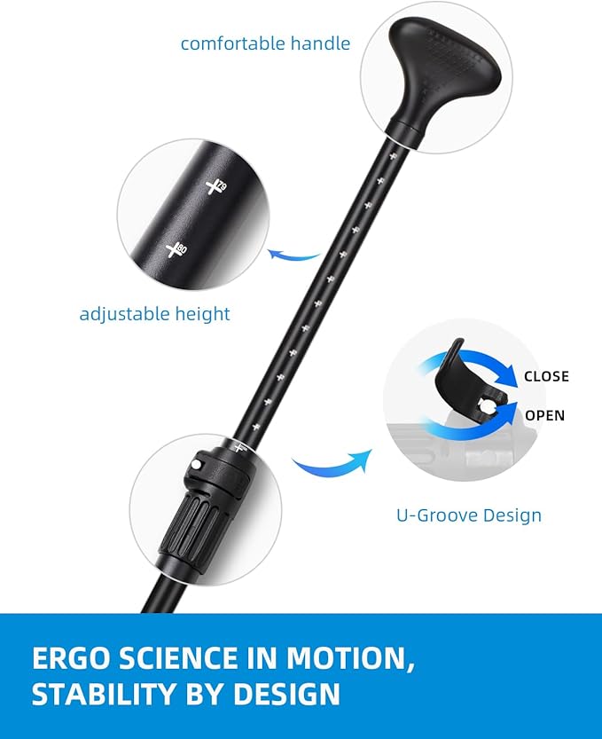 OCEANBROAD SUP Paddle - Adjustable Stand-Up Paddle for Paddleboard Kayak, Adjustable Aluminum Alloy Shaft with Reinforced Nylon Blades-StrideForce Fitness