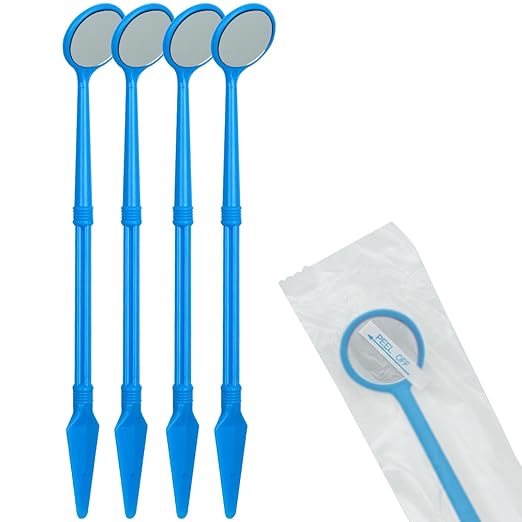 2000 PCs Dental Grade Disposable Dental Mouth Mirrors with Spatula Handle by Omnia ONE | Fog-Free, Dual-Purpose Design – Clear Visibility & Tongue Retraction – Ideal for Exams & Procedures