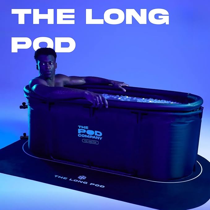 The Long Pod - Extra-Large Portable Ice Bath Tub for Recovery & Wellness - Collapsible Design with Thermal Lid - Full-Body Stretch-Out Soaks - Water Chiller Compatible - 126 Gallons - The Pod Company-StrideForce Fitness