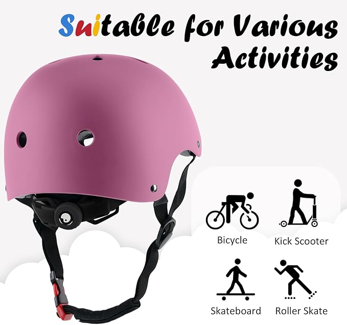 Kids Bike Helmet, Adjustable and Multi-Sport, from Toddler to Youth, 3 Sizes-StrideForce Fitness
