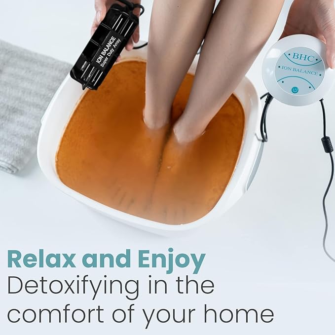 Ionic Foot Bath Detox Machine - Foot Spa Bath for Home Use - Free Regain Health & Vitality Booklet & Brochure (02 Detox Machine Home&Pro with Basin)-StrideForce Fitness