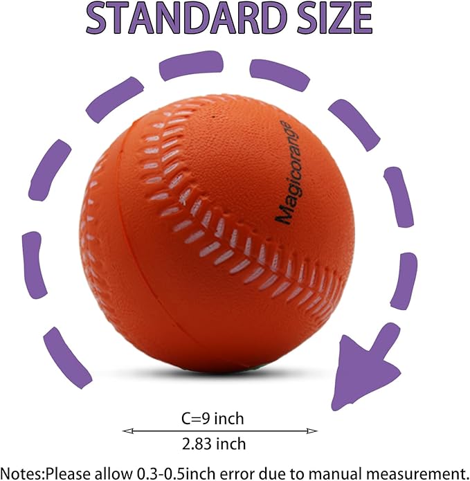 Magicorange Baseball, Foam Baseballs 20 Pack Practice Training Baseballs Unmarked Baseball Soft Toss, Batting, Fielding, Hitting, Pitching-StrideForce Fitness