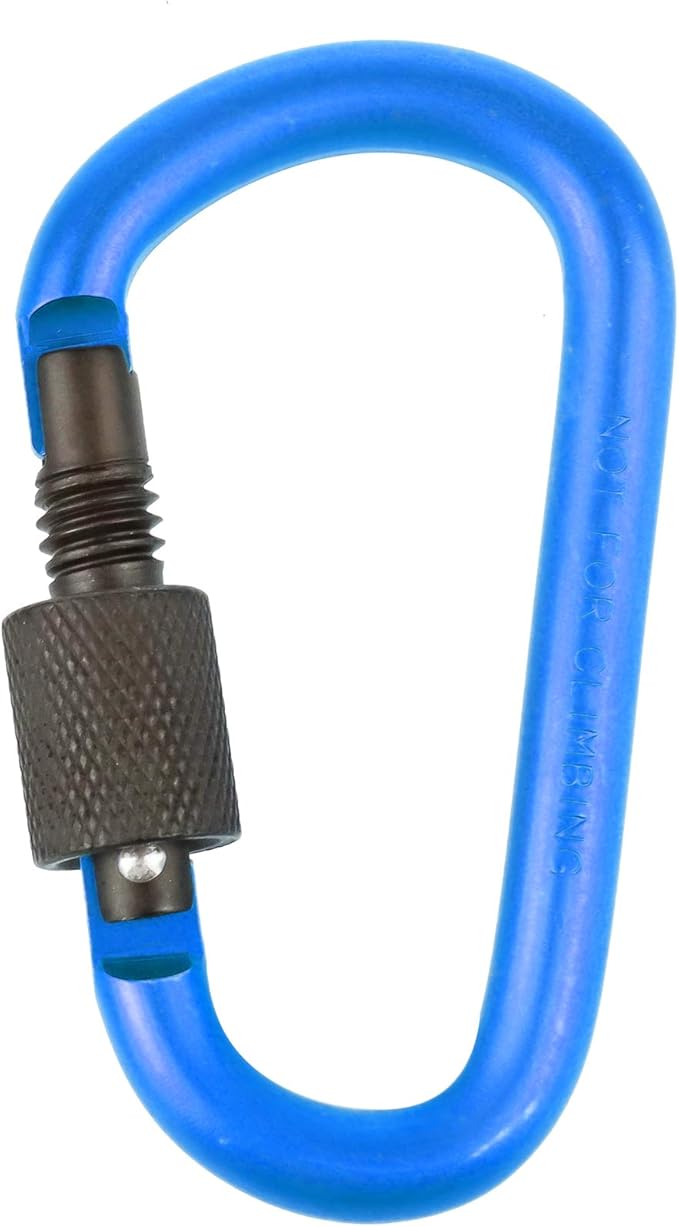 10 Pack Aluminum D Ring Key Rings Hiking Clips Locking Carabiner for Hiking Camping Fishing and Outdoor Use，Clips with Screw Gate Multicolored-StrideForce Fitness