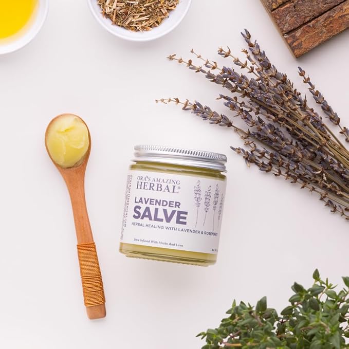 Ora's Amazing Herbal, Lavender Salve Balm, Drawing Salve with Lavender Essential Oil, Natural Skin Moisturizers, Repair Ointment for Irritated Skin, Aromatherapy for Relaxation Massage 4 oz-StrideForce Fitness