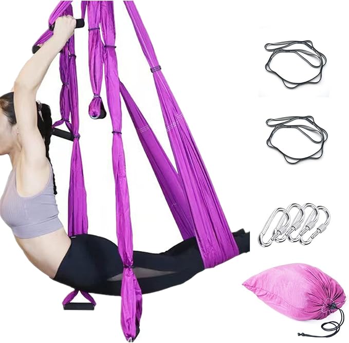 Aerial Yoga Swing Set, Ultra Strong Hammock Trapeze Extension, Antigravity Ceiling Hanging Sling Inversion Exercises-StrideForce Fitness
