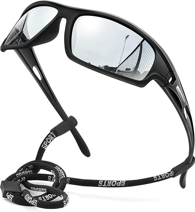 Polarized Sports Sunglasses for Men 100% UV Protection Wrap Around Unbreakable Sun Glasses for Fishing Driving-StrideForce Fitness