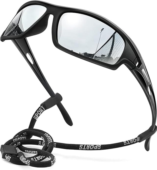 Polarized Sports Sunglasses for Men 100% UV Protection Wrap Around Unbreakable Sun Glasses for Fishing Driving-StrideForce Fitness
