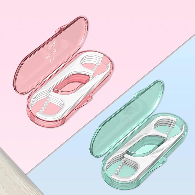 Dental Floss Picks Dispenser-308 Count Professional Cavity Resistant Flossers-LIAMOSS Automatic Pop Up Organiser Case-Intelligent Sealed Storage-Adults Best Dental Care Oral Tools