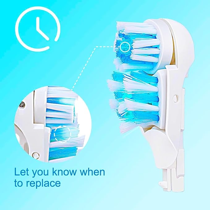 Sensitive Replacement Electric Replacement Toothbrush Heads (4 Count), Dual Clean Rotating Sets for Braun Oral B Cross Action Power