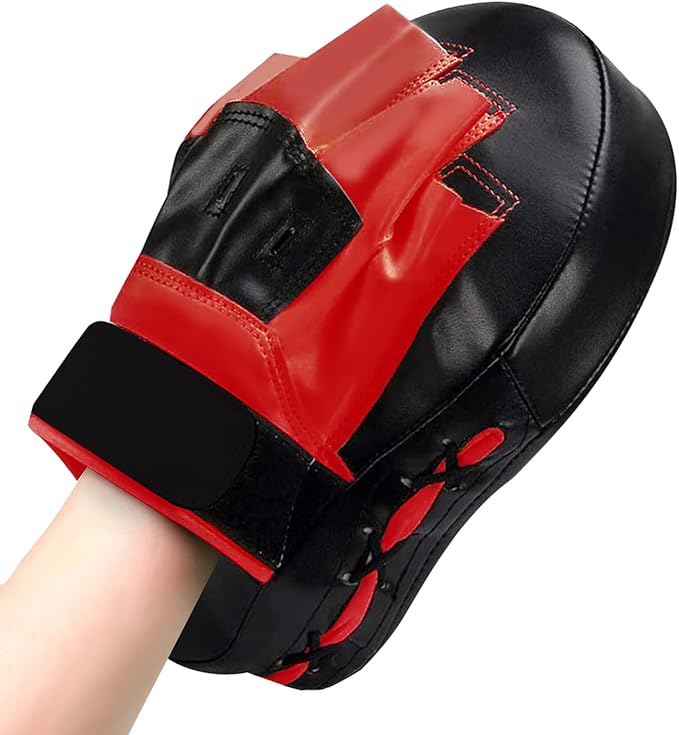 Valleycomfy Boxing Curved Focus Punching Mitts- Leatherette Training Hand Pads-StrideForce Fitness
