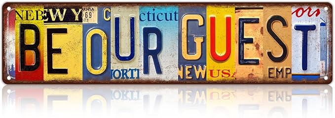 Vintage Be Our Guest Wall Decor Street Signs Metal Tin Signs 16 x 4 Inches-StrideForce Fitness