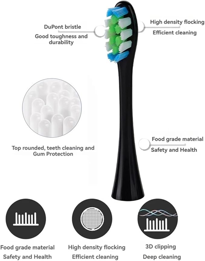 6Pcs Suitable,Compatible for OCLEAN/OKLIN X Electric Toothbrush Head One/SE/XPRO/Z1/AIR Universal Replacement(BK 6Pcs)