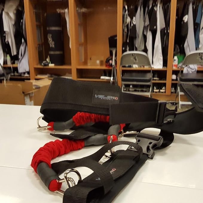 Baseball and Softball Movement Enhancement Training System Including Belt/Harness, Foot/Ankle Strap, 2 Bungee Cords. Enhance Hitting, Pitching, & Throwing-StrideForce Fitness