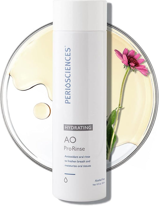 PerioSciences AO ProRinse Hydrating Oral Rinse with Antioxidants – Moisturizing Mouth Rinse for Gum Health & Oral Care – Fluoride-Free Mouthwash for Dry Mouth Sensations (10 Fl Oz / 300ml)