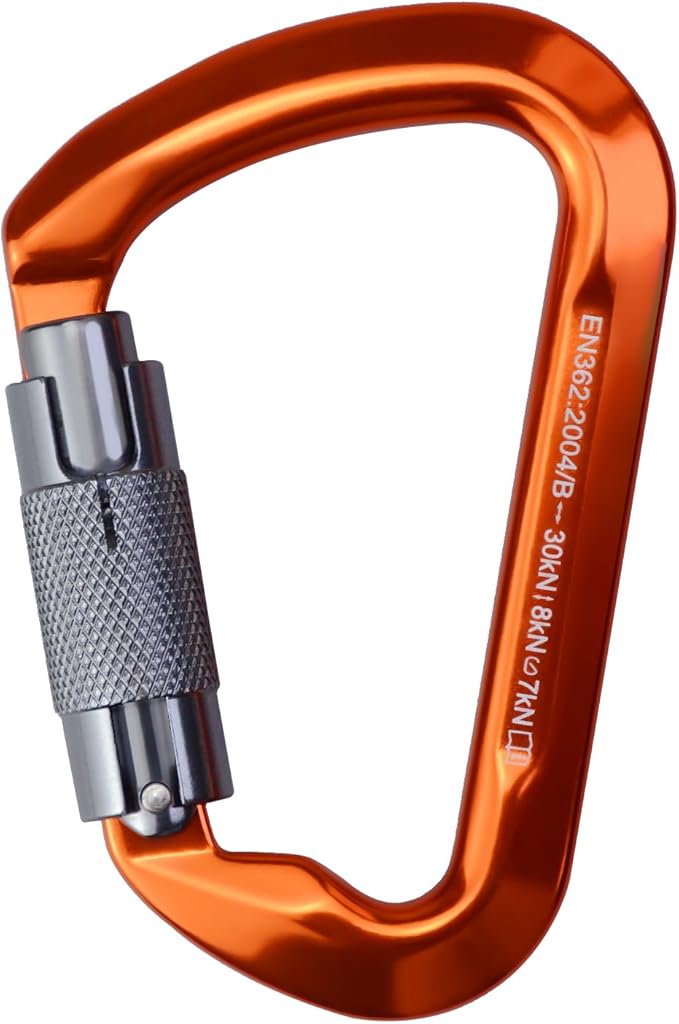 SEPEAK UIAA 30kN Climbing Carabiner Clips, Professional Heavy Duty Twist Locking Carabiners for Climbing,Mountaineering, Rappelling, Camping, Hiking, Swings, Large D Ring Hooks-StrideForce Fitness