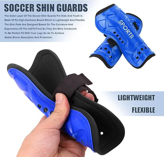 Youth Soccer Shin Guards for Kids Shin Pads Child Calf Protective Gear Protective Soccer Equipment for Boys Girls Children 3-15 Years Old-StrideForce Fitness
