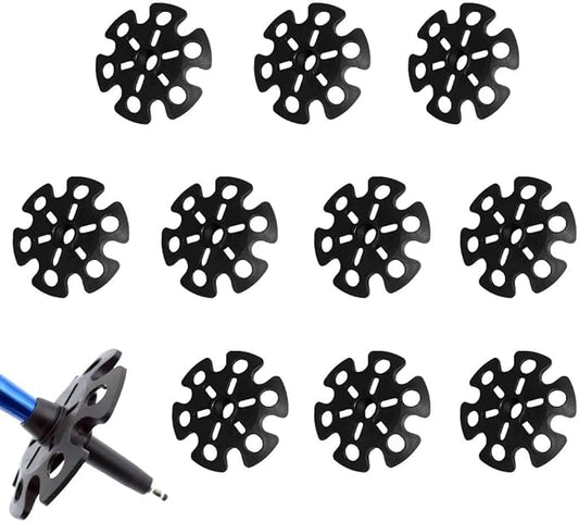 Walking Stick Tips,Removable Mud Ski Basket Trekking Pole Snowflake Basket,Removable Mud Ski Basket Replacement Accessory for Hiking Poles(10 PCS)-StrideForce Fitness