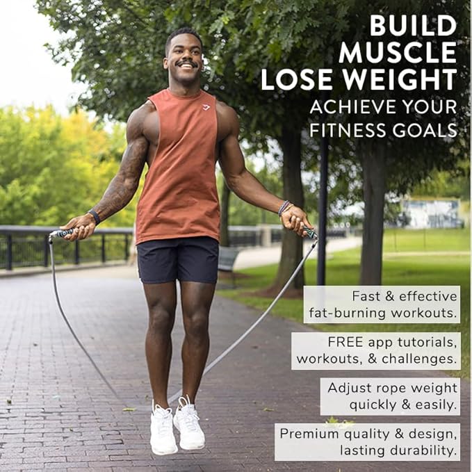 Crossrope Get Strong Set - Weighted Jump Ropes for Strength Training - Improve Power and Endurance in a Fun Jump Rope Workout - 1LB and 2LB Ropes with Power Handles-StrideForce Fitness