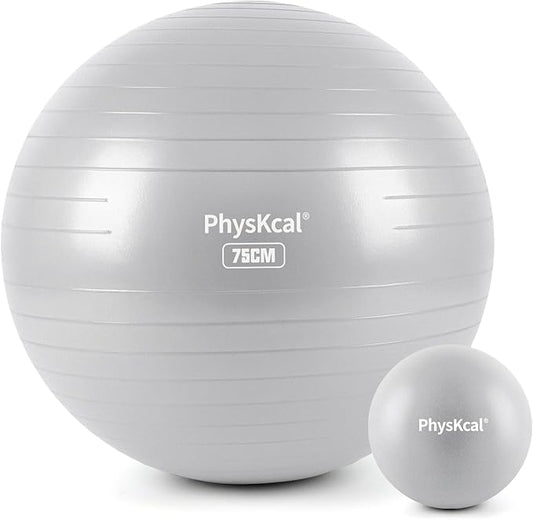 Yoga Ball for Exercise, Pilates Set, 4 Sizes Fitness Ball for Workout, Birthing, Pregnancy, Physical Therapy- Pump Included-StrideForce Fitness