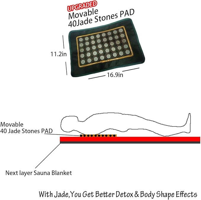 Natural Jade and Tourmaline Heat Far Infrared Sauna Blanket with Remote Control for Exercise Recovery Heating Detox 2-Zone Double Zipper Digital Display Portable Saunas for Home Relaxation-StrideForce Fitness