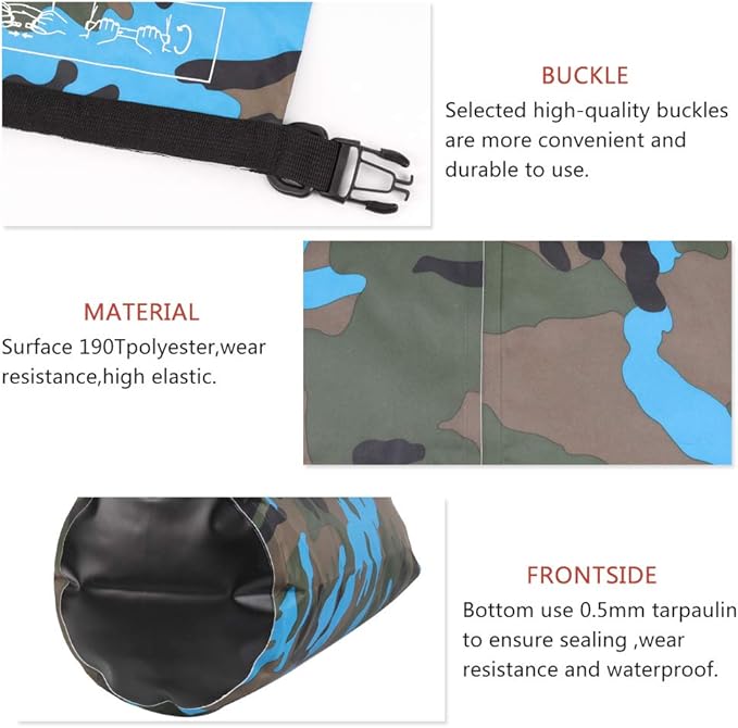 Waterproof Dry Bag 2L/5L/10L/15L/20L/30L, Roll Top Sack Keeps Gear Dry for Kayaking, Rafting, Boating, Swimming, Camping, Hiking, Beach, Fishing with Free Waterproof Phone Case-StrideForce Fitness