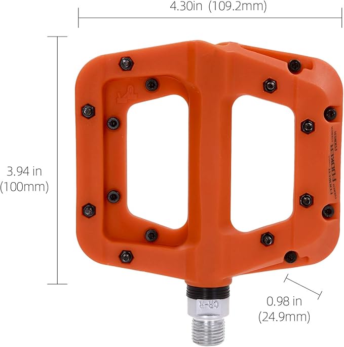 FOOKER MTB Pedals Mountain Bike Pedals 3 Bearing Non-Slip Lightweight Nylon Fiber Bicycle Platform Pedals for BMX MTB 9/16"-StrideForce Fitness