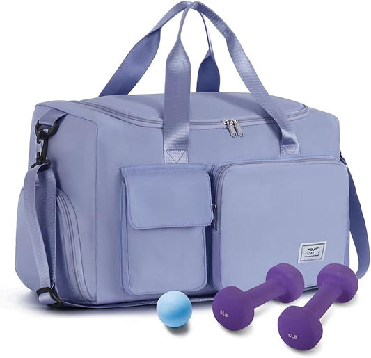 FIORETTO Women's Gym Duffle Bag with Shoes Compartment, 37L Capacity, Ideal for Travel, Gym, Sports, Duffel, Weekender-StrideForce Fitness