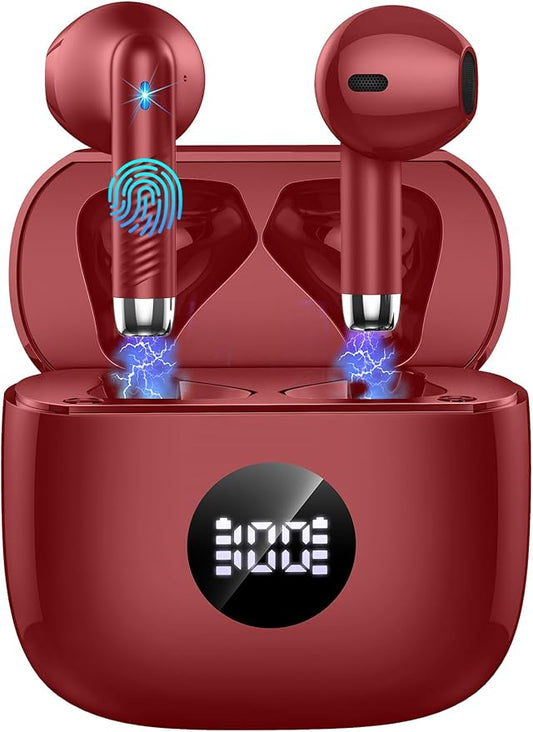 Wireless Earbuds, Bluetooth 5.4 Headphones LED Power Display Ear Buds Bass Stereo, Bluetooth Earbuds in-Ear Noise Cancelling Mic, 40H Playback Mini Case IP7 Waterproof Sports Earphones for Android iOS-StrideForce Fitness