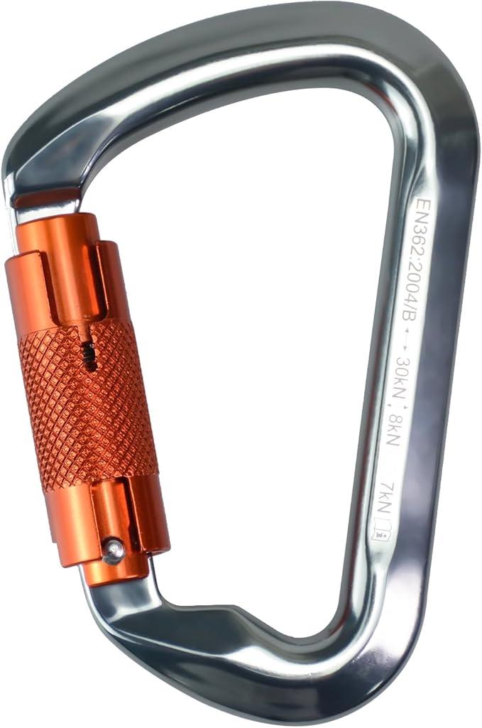 SEPEAK UIAA 30kN Climbing Carabiner Clips, Professional Heavy Duty Twist Locking Carabiners for Climbing,Mountaineering, Rappelling, Camping, Hiking, Swings, Large D Ring Hooks-StrideForce Fitness