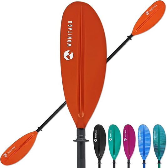 Kayak Paddle with Aluminum Shaft and Reinforced PP Blade, Floating Kayak Oar for Kayaking Canoeing and Boating, 220 cm/86 inches - 230 cm/90 inches-StrideForce Fitness