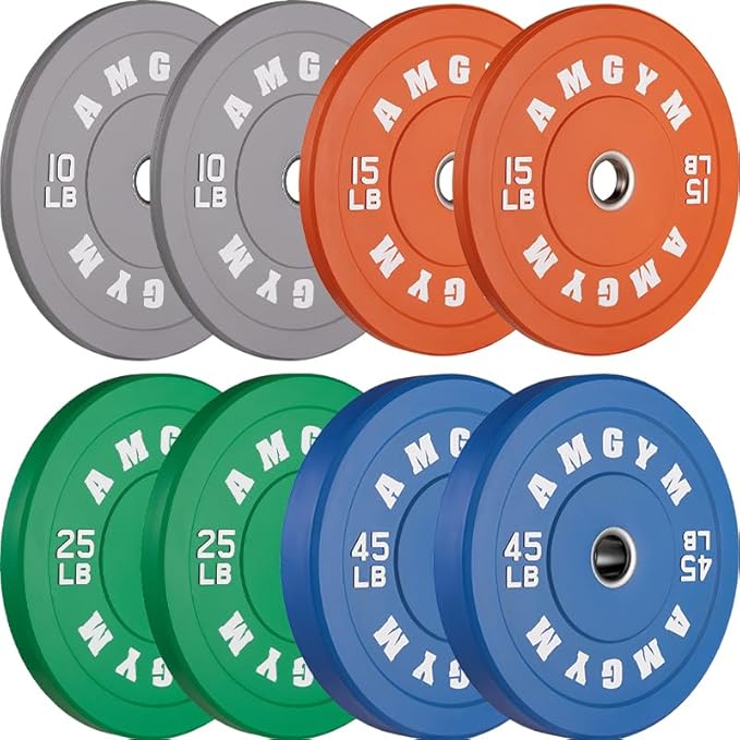 2 Inch Bumper Plates，10-500lbs，Barbell Rubber Olympic Weight Plates Set for Home Gym, Strength Training & Weight Lifting, Multiple Options Colors-StrideForce Fitness